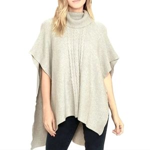 Lovestitch Soft Gray Cowl Neck Poncho